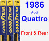 Front & Rear Wiper Blade Pack for 1986 Audi Quattro - Premium