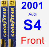Front Wiper Blade Pack for 2001 Audi S4 - Premium