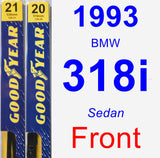 Front Wiper Blade Pack for 1993 BMW 318i - Premium