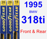 Front & Rear Wiper Blade Pack for 1995 BMW 318ti - Premium