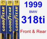 Front & Rear Wiper Blade Pack for 1999 BMW 318ti - Premium