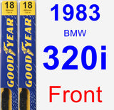 Front Wiper Blade Pack for 1983 BMW 320i - Premium