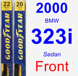 Front Wiper Blade Pack for 2000 BMW 323i - Premium