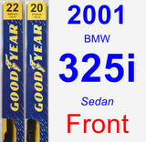 Front Wiper Blade Pack for 2001 BMW 325i - Premium