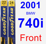 Front Wiper Blade Pack for 2001 BMW 740i - Premium
