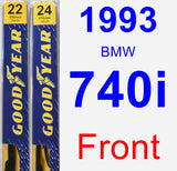 Front Wiper Blade Pack for 1993 BMW 740i - Premium