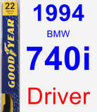 Driver Wiper Blade for 1994 BMW 740i - Premium