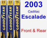 Front & Rear Wiper Blade Pack for 2003 Cadillac Escalade - Premium