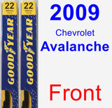 Front Wiper Blade Pack for 2009 Chevrolet Avalanche - Premium