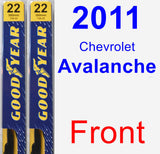 Front Wiper Blade Pack for 2011 Chevrolet Avalanche - Premium