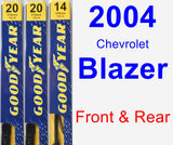 Front & Rear Wiper Blade Pack for 2004 Chevrolet Blazer - Premium