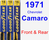 Front & Rear Wiper Blade Pack for 1971 Chevrolet Camaro - Premium