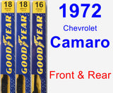 Front & Rear Wiper Blade Pack for 1972 Chevrolet Camaro - Premium