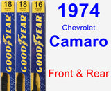 Front & Rear Wiper Blade Pack for 1974 Chevrolet Camaro - Premium