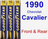 Front & Rear Wiper Blade Pack for 1990 Chevrolet Cavalier - Premium