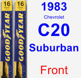 Front Wiper Blade Pack for 1983 Chevrolet C20 Suburban - Premium