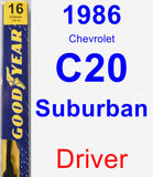 Driver Wiper Blade for 1986 Chevrolet C20 Suburban - Premium