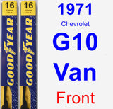 Front Wiper Blade Pack for 1971 Chevrolet G10 Van - Premium