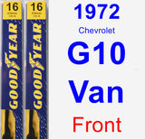 Front Wiper Blade Pack for 1972 Chevrolet G10 Van - Premium