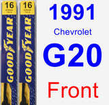 Front Wiper Blade Pack for 1991 Chevrolet G20 - Premium