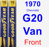 Front Wiper Blade Pack for 1970 Chevrolet G20 Van - Premium