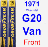 Front Wiper Blade Pack for 1971 Chevrolet G20 Van - Premium