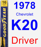 Driver Wiper Blade for 1978 Chevrolet K20 - Premium