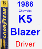 Driver Wiper Blade for 1986 Chevrolet K5 Blazer - Premium