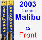 Front Wiper Blade Pack for 2003 Chevrolet Malibu - Premium