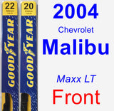 Front Wiper Blade Pack for 2004 Chevrolet Malibu - Premium