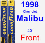 Front Wiper Blade Pack for 1998 Chevrolet Malibu - Premium