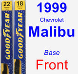 Front Wiper Blade Pack for 1999 Chevrolet Malibu - Premium