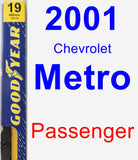 Passenger Wiper Blade for 2001 Chevrolet Metro - Premium