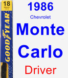 Driver Wiper Blade for 1986 Chevrolet Monte Carlo - Premium