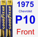 Front Wiper Blade Pack for 1975 Chevrolet P10 - Premium