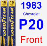 Front Wiper Blade Pack for 1983 Chevrolet P20 - Premium