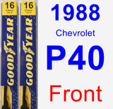 Front Wiper Blade Pack for 1988 Chevrolet P40 - Premium