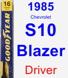 Driver Wiper Blade for 1985 Chevrolet S10 Blazer - Premium