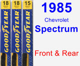 Front & Rear Wiper Blade Pack for 1985 Chevrolet Spectrum - Premium