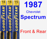 Front & Rear Wiper Blade Pack for 1987 Chevrolet Spectrum - Premium