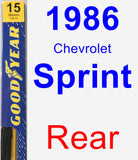 Rear Wiper Blade for 1986 Chevrolet Sprint - Premium