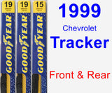 Front & Rear Wiper Blade Pack for 1999 Chevrolet Tracker - Premium