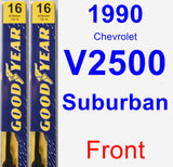 Front Wiper Blade Pack for 1990 Chevrolet V2500 Suburban - Premium