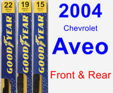 Front & Rear Wiper Blade Pack for 2004 Chevrolet Aveo - Premium