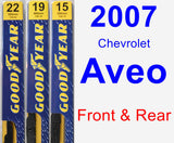 Front & Rear Wiper Blade Pack for 2007 Chevrolet Aveo - Premium
