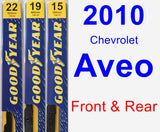 Front & Rear Wiper Blade Pack for 2010 Chevrolet Aveo - Premium