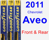 Front & Rear Wiper Blade Pack for 2011 Chevrolet Aveo - Premium