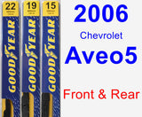 Front & Rear Wiper Blade Pack for 2006 Chevrolet Aveo5 - Premium
