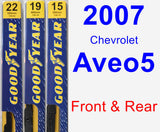 Front & Rear Wiper Blade Pack for 2007 Chevrolet Aveo5 - Premium