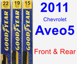 Front & Rear Wiper Blade Pack for 2011 Chevrolet Aveo5 - Premium